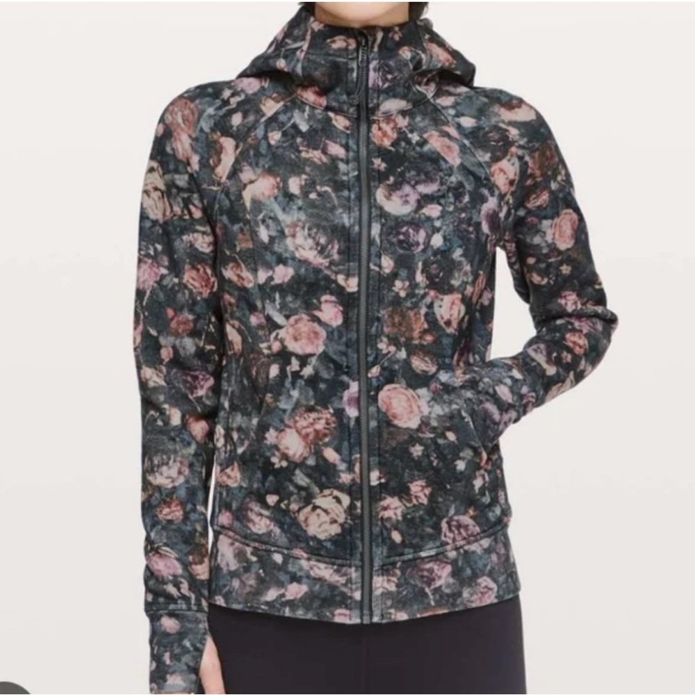 Lululemon flowered rose scuba hoodie